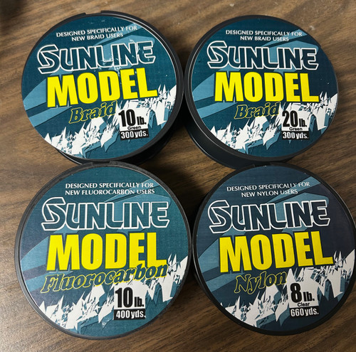 (4) Spool SUNLINE Model Assortment Braid, Fluorocarbon, Mono!
