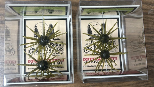 (2) 2-pack Skinny Bear Shake Em Up Urchin Style Baits 14mm Watermelon GP