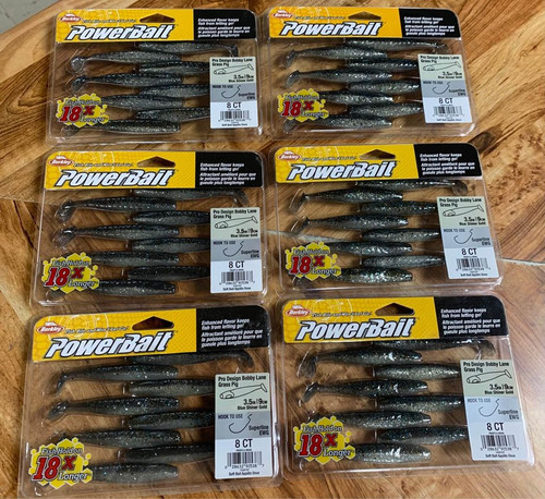 (6) Packs Berkley Powerbait Bobby Lane 3.5” Grass Pig Swimbait Blue Shiner Gold New