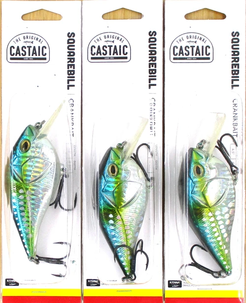 (3) Castaic 4 1/2" Squarebill 4.5 3/4 Oz Crankbaits American Shad Brand New