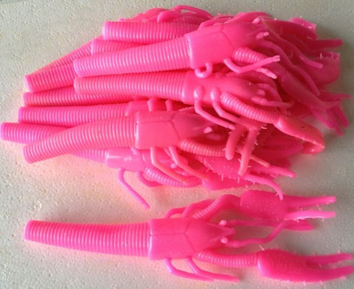 WAVE (50) WORMS 7" TIKI-LOBSTER BULK HUGE CRAWFISH LURE Bubblegum