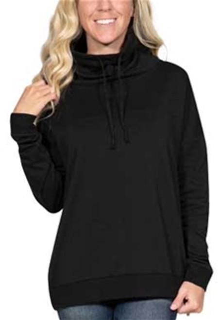 Simply Southern Cowl Neck Pullover - Black
