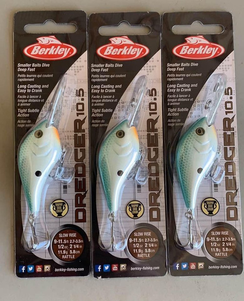 (3) Berkley Dredger 10.5 Crankbaits BHBDRTC10.5-OLDB Old Blue
