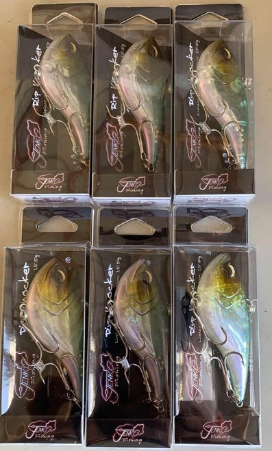 (6) JENKO FISHING RIP KNOCKER LIPLESS CRANKBAIT 75 5/8OZ RK7GG GAGONIT GREEN