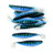 (10) Luck-E-Strike Shad Minnow Swimbaits 6" White/Blue/Black Bulk Lot Brand New FREE SHIPPING