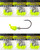 (6) Packs Reaction Strike 3/8 Oz Flats Lok Swimbait Jigheads 4/0 Hooks Chartreuse Brand New In Pack