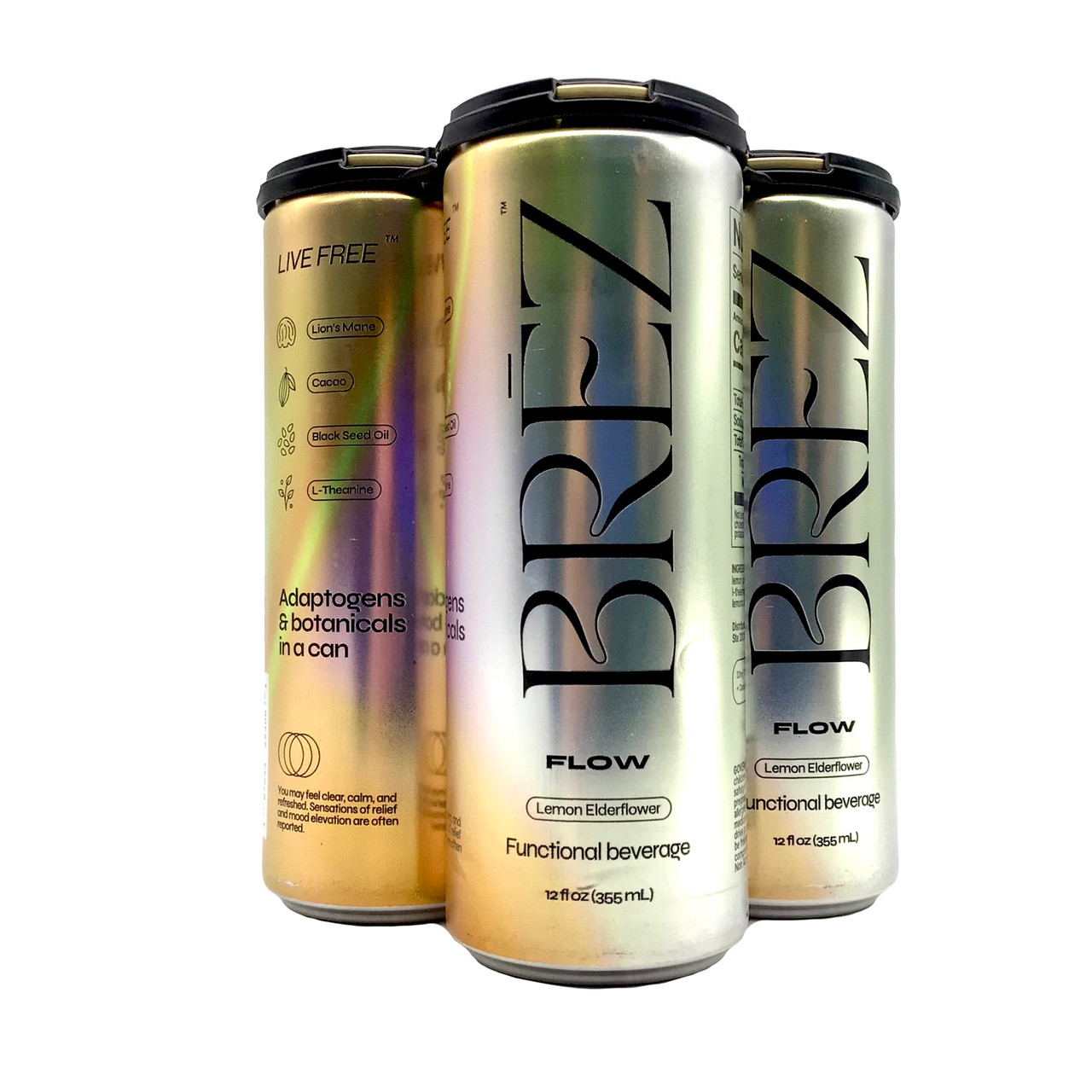 BUY BREZ FLOW LEMON ELDERFLOWER LION'S MANE, CACAO, BLACK SEED OIL