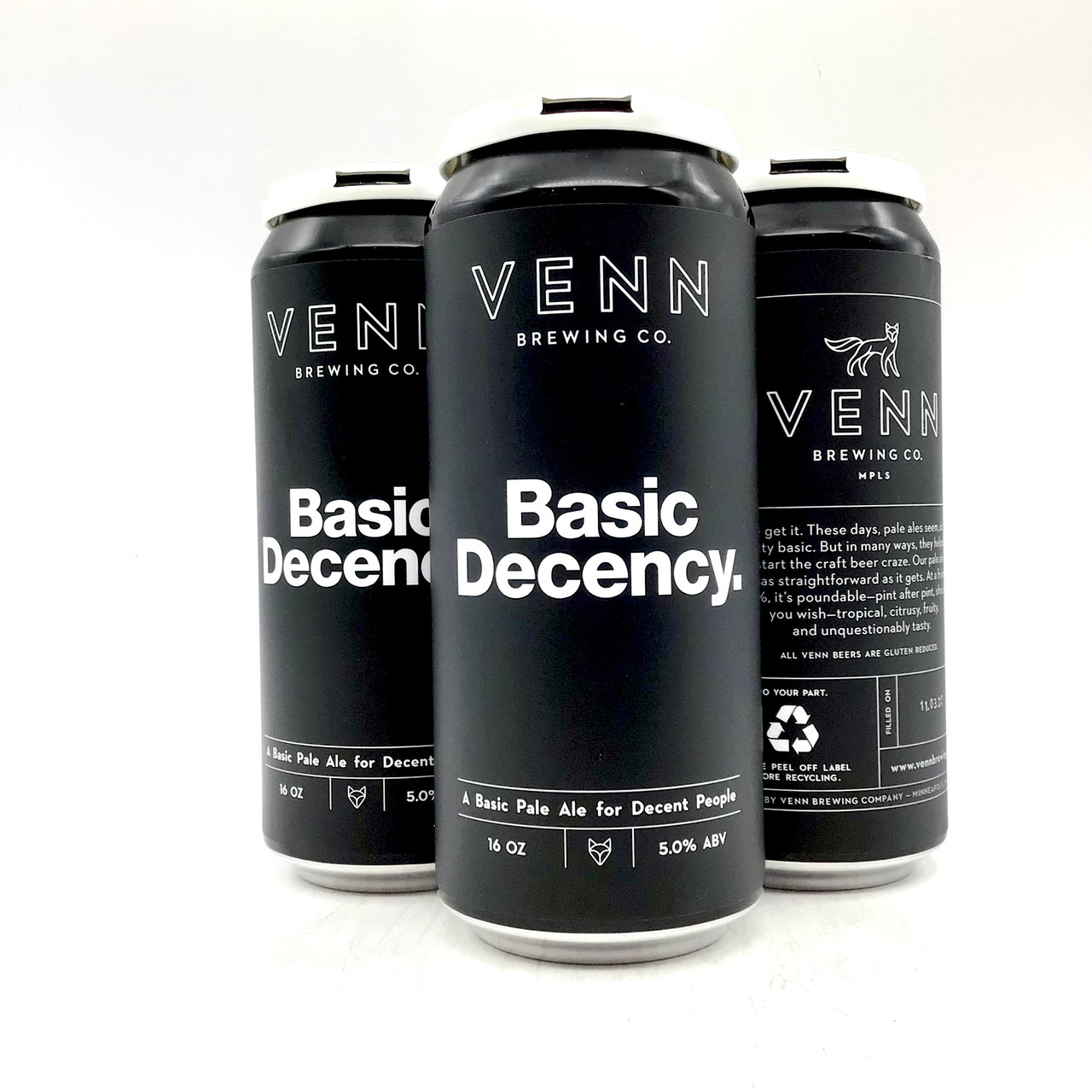 BUY VENN BREWING BASIC DECENCY PALE ALE EACH | Fridley Liquor