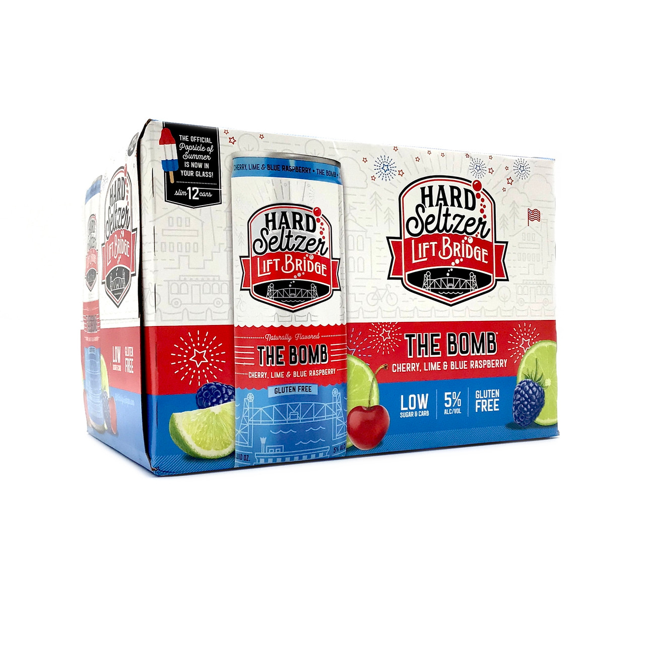 BUY LIFT BRIDGE HARD SELTZER THE BOMB CHERRY, LIME, BLUE RASPBERRY