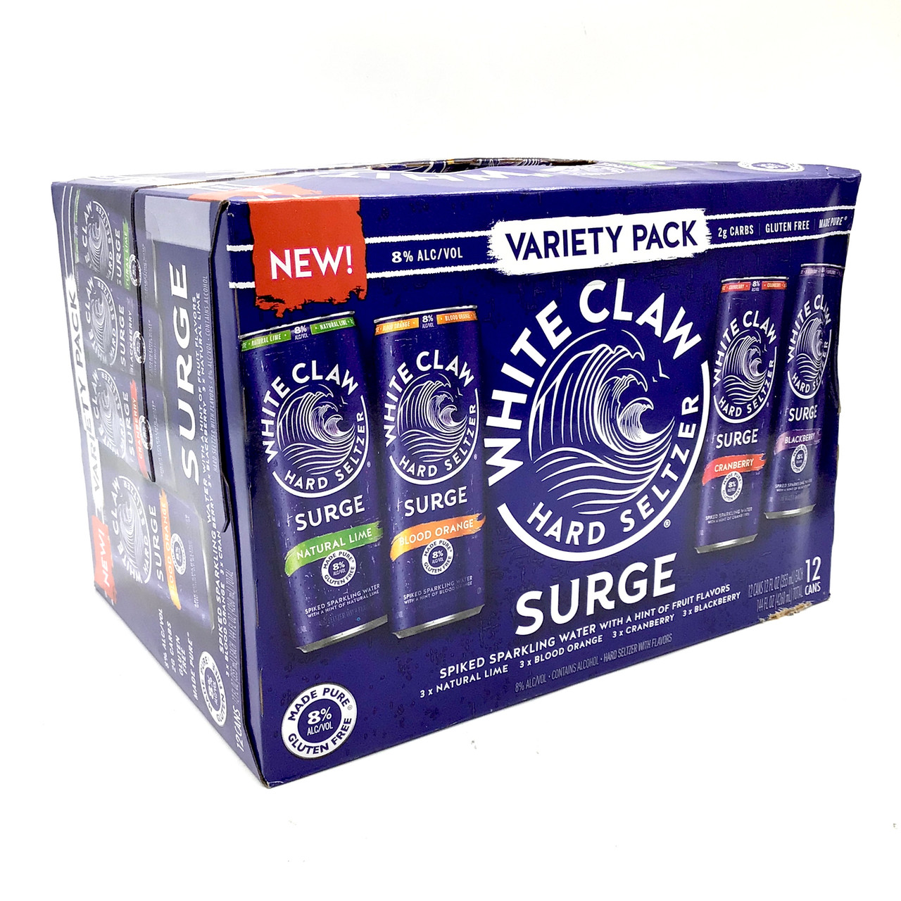 BUY WHITE CLAW SURGE VARIETY BLOOD ORANGE BLACKBERRY CRANBERRY