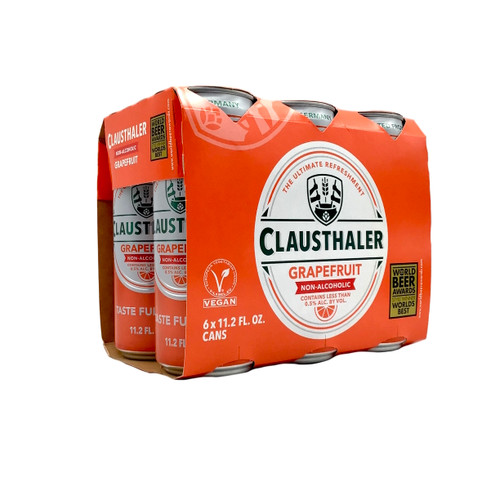 CLAUSTHALER GRAPEFRUIT NO ALCOHOL 6pk 12oz. Cans