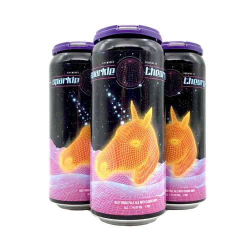 PIPEWORKS SPARKLE THEORY HAZY INDIA PALE ALE WITH SABRO HOPS 4pk 16oz. Cans