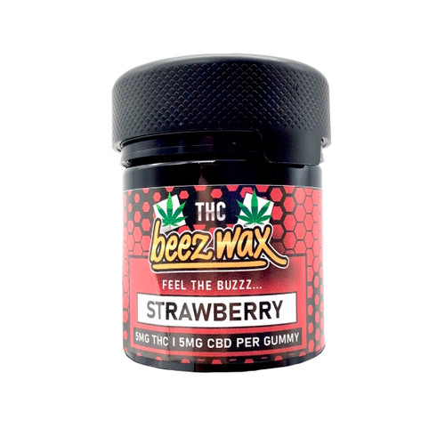 THC BEEZWAX STRAWBERRY GUMMIE INDICA 5 MG THC 5 MG CBD
