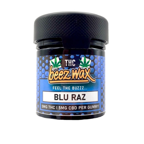 THC BEEZWAX BLU RAZ INDICA 5 MG THC 5 MG CBD