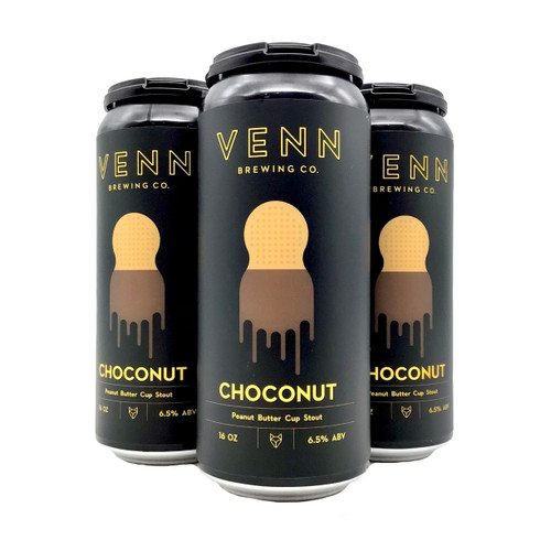 VENN BREWING CHOCONUT PEANUT BUTTER  CUP STOUT 4pk 16oz. Cans