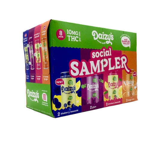 THC DAIZY'S SOCIAL SAMPLER VARIETY PACK 10 MG THC 8pk 12oz. Cans