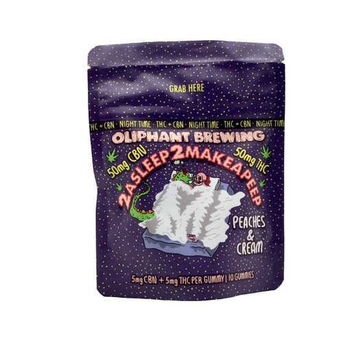 THC OLIPHANT 2ASLEEP 2MAKEAPEEP GUMMY 5 MG THC AND 5 MG CBN