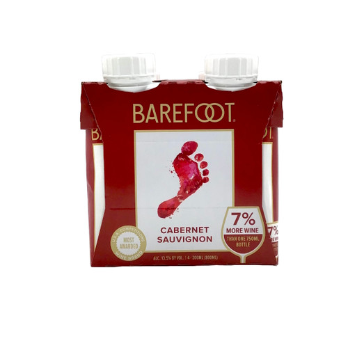 BAREFOOT CABERNET SAUVIGNON TETRA 4 PACK 200 ML TETRA PACK 4pk 200ml Bottles