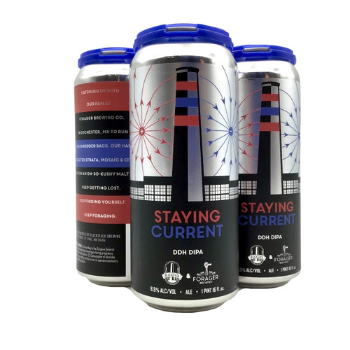 BLACKSTACK STAYING CURRENT DOUBLE DRY HOPPED DOUBLE IPA COLLABORATION WITH FORAGER BREWERY 4pk 16oz. Cans
