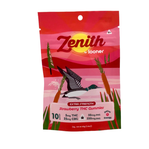 THC ZENITH BY LOONER STRAWBERRY GUMMIE 5 MG THC, 25 MG CBG