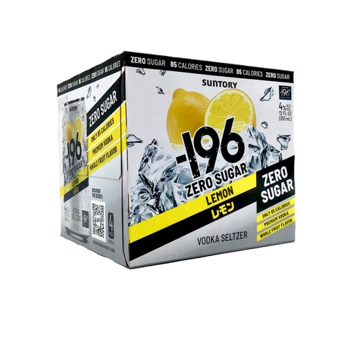 -196 ZERO SUGAR LEMON VODKA SELTZER 4pk 12oz. Cans