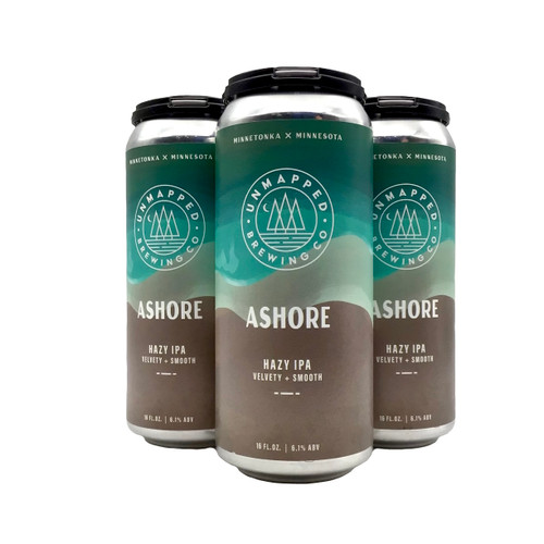 UNMAPPED BREWING ASHORE HAZY IPA 4pk 16oz. Cans