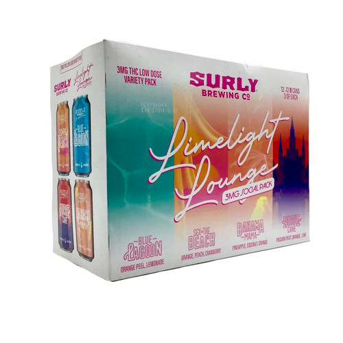 THC SURLY LIMELIGHT LOUNGE MOCKTAIL VARIETY PACK SOCIAL PACK 3 MG THC 12pk 12oz. Cans