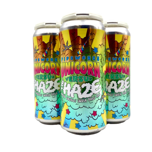 PIPEWORKS UNICORN HAZY DOUBLE IPA 4pk 16oz. Cans