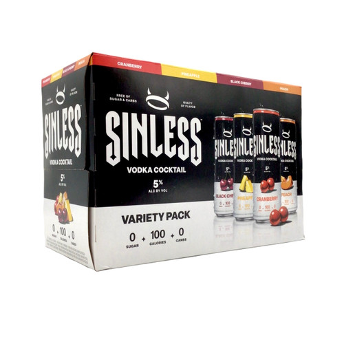 SINLESS VARIETY PACK VODKA COCKTAIL 8pk 12oz. Cans