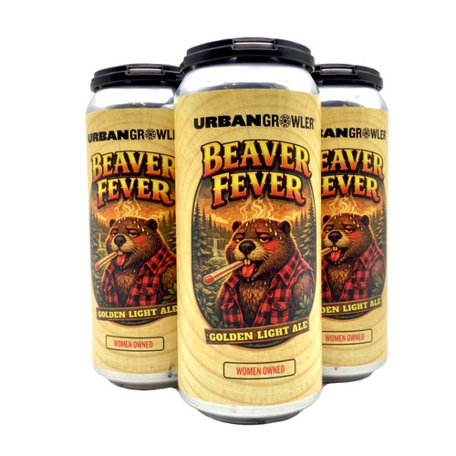 URBAN GROWLER BEAVER FEVER GOLDEN LIGHT ALE 4pk 16oz. Cans