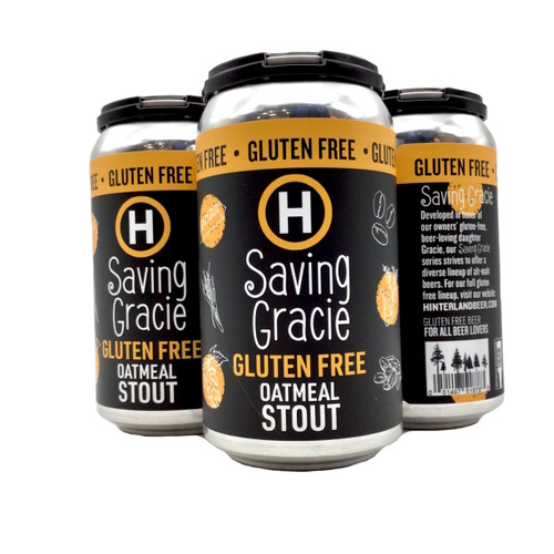 HINTERLAND SAVING GRACIE OATMEAL STOUT GLUTEN FREE 4pk 12oz. Cans