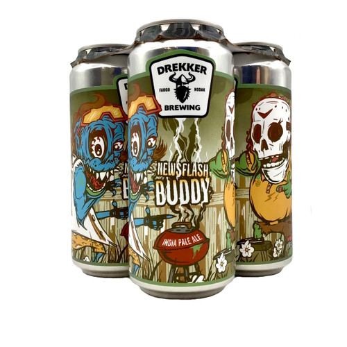 DREKKER NEWSFLASH BUDDY INDIA PALE ALE 4pk 16oz. Cans