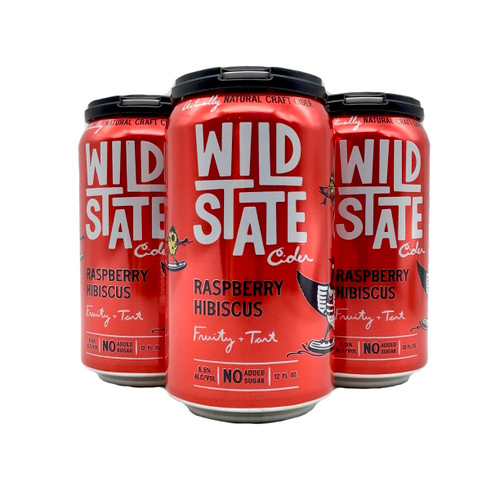WILD STATE RASPBERRY HIBISCUS CIDER 4pk 12oz. Cans