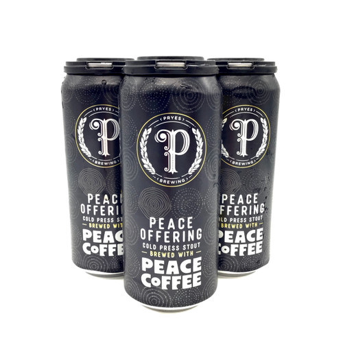 PRYES PEACE OFFERING COLD PRESS STOUT WITH PEACE COFFEE 4pk 16oz. Cans