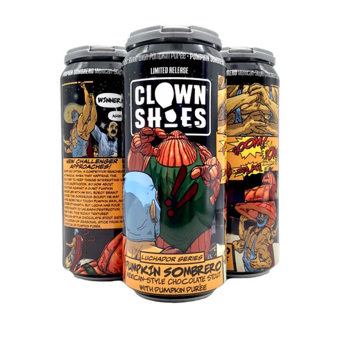 CLOWN SHOES PUMPKIN SOMBRERO MEXICAN STYLE CHOCOLATE STOUT WITH PUMPKIN PUREE 4pk 16oz. Cans
