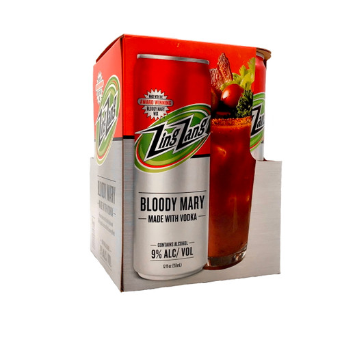 ZING ZANG BLOODY MARY WITH VODKA 4pk 12oz. Cans