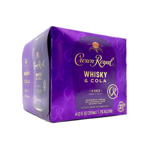 CROWN ROYAL WHISKY WITH COLA 4pk 12oz. Cans
