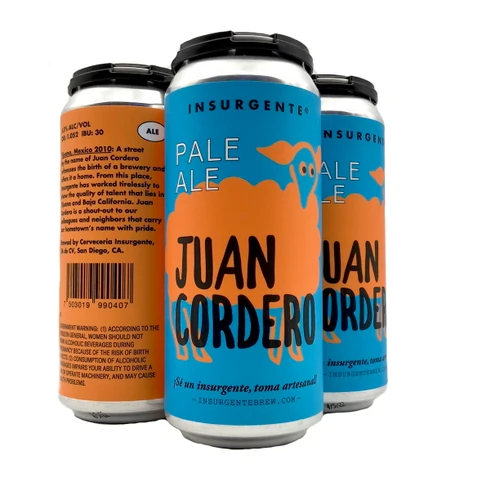 INSURGENTE JUAN CORDERO PALE ALE 4pk 16oz. Cans