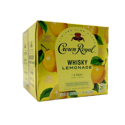CROWN ROYAL WHISKY LEMONADE COCKTAIL 4pk 12oz. Cans