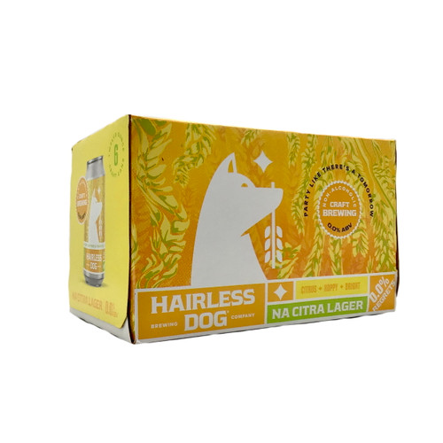 HAIRLESS DOG CITRA LAGER NO-ALCOHOL 6pk 12oz. Cans