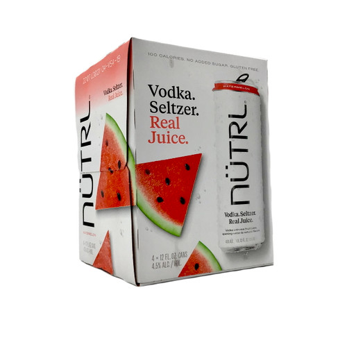 NUTRL WATERMELON VODKA SELTZER 4pk 12oz. Cans