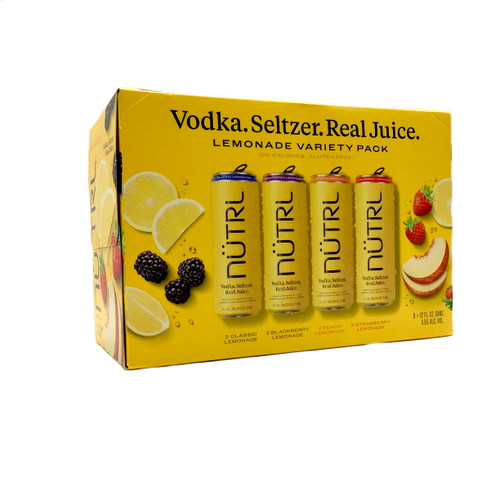 NUTRL LEMONADE VARIETY VODKA SELTZER 8pk 12oz. Cans