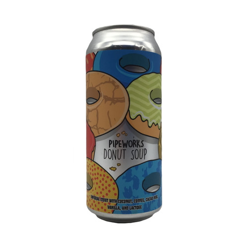 PIPEWORKS DONUT SOUP IMPERIAL STOUT WITH COCONUT, COFFEE, CACAO NIBS, VANILLLA, AND LACTOSE 500ml