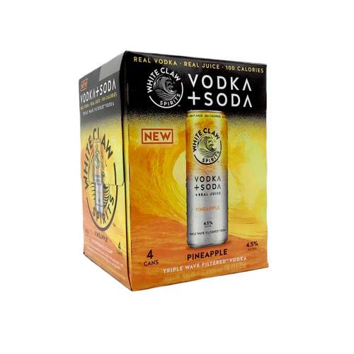 WHITE CLAW VODKA SODA PINEAPPLE 4pk 12oz. Cans