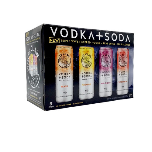 WHITE CLAW VODKA SODA VARIETY 8pk 12oz. Cans