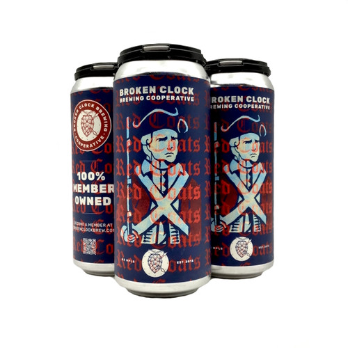 BROKEN CLOCK RED COATS BLOOD ORANGE NEW ENGLAND IPA 4pk 16oz. Cans