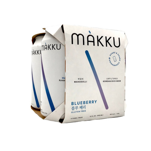 MAKKU BLUEBERRY KOREAN RICE BEER 4pk 12oz. Cans