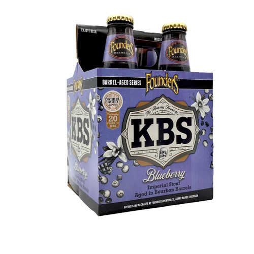 FOUNDERS KBS BLUEBERRY IMPERIAL STOUT AGED IN BOURBON BARRELS 4pk 12oz. Bottles