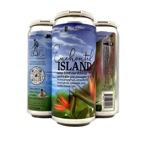 HUMBLE FORAGER ENCHANTED ISLAND NENE BIRD CARIBBEAN COCKTALE PINEAPPLE, RIO RED GRAPEFRUIT, STRAWBERRY, PASSION FRUIT, ALMONDS, VANILLA BEAN 4pk 16oz. Cans