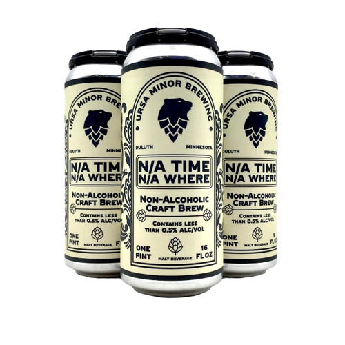 URSA MINOR BREWING N/A TIME N/A WHERE NO-ALCOHOL 4pk 16oz. Cans